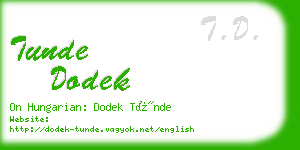 tunde dodek business card